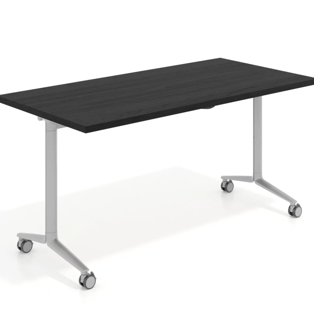 Mesa plegable pivot rectangular, estructura aluminio, canto 30cm