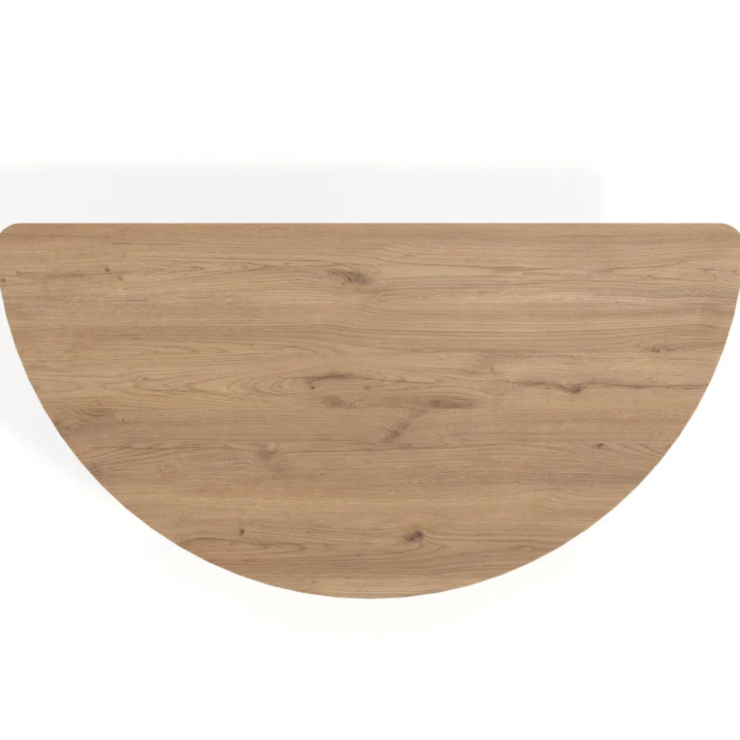 Mesa plegable pivot semicírculo estructura blanco, canto 30cm