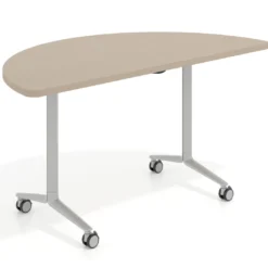 Mesa plegable pivot semicírculo estructura aluminio, canto 30cm