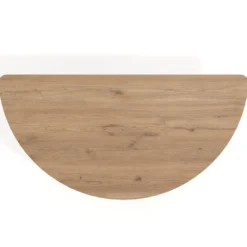 Mesa plegable pivot semicírculo estructura blanco, canto 30cm