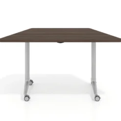 Mesa plegable pivot trapezoidal, estructura aluminio, canto 30cm