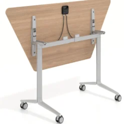 Mesa plegable pivot trapezoidal, estructura aluminio, canto 16cm
