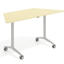 Mesa plegable pivot trapezoidal, estructura aluminio, canto 16cm