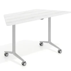 Mesa plegable pivot trapezoidal, estructura aluminio, canto 16cm