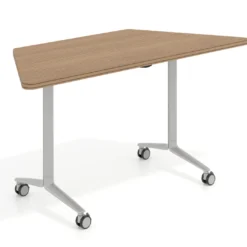 Mesa plegable pivot trapezoidal, estructura aluminio, canto 30cm