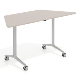 Mesa plegable pivot trapezoidal, estructura aluminio, canto 16cm