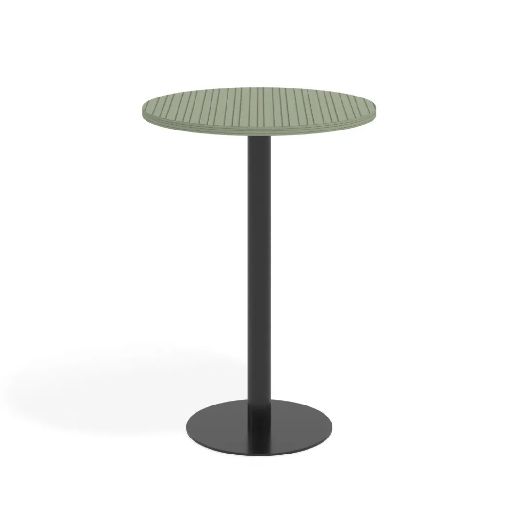 Mesa alta oficina Redonda Atrium, estructura negra