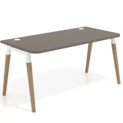 Mesa de despacho Arki con bordes redondeados, ergonómica, fondo 80cm