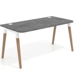 Mesa de despacho Arki con bordes redondeados, ergonómica, fondo 80cm