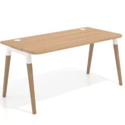 Mesa de despacho Arki con bordes redondeados, ergonómica, fondo 80cm