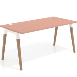 Mesa de despacho Arki, patas de madera maciza, fondo 80cm