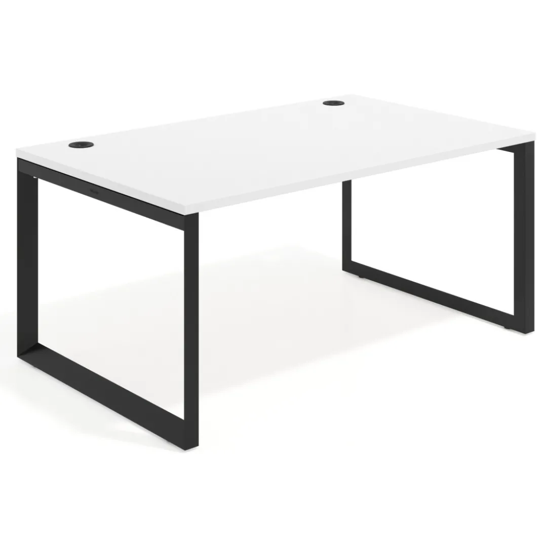 Mesa de despacho ejecutiva Delta fondo 100cm, estructura negra