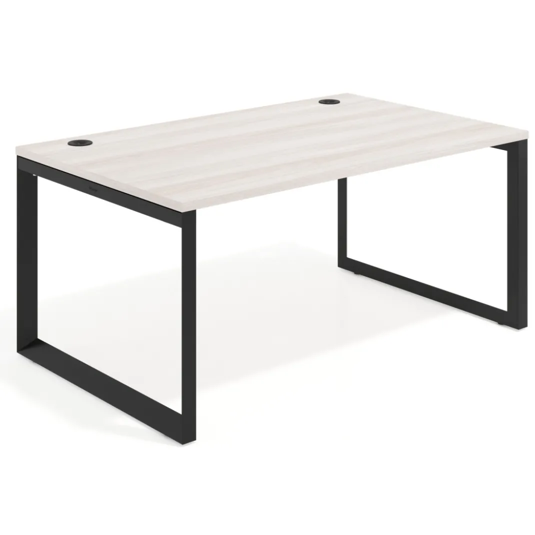 Mesa de despacho ejecutiva Delta fondo 100cm, estructura negra