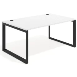 Mesa de despacho ejecutiva Delta fondo 100cm, estructura negra
