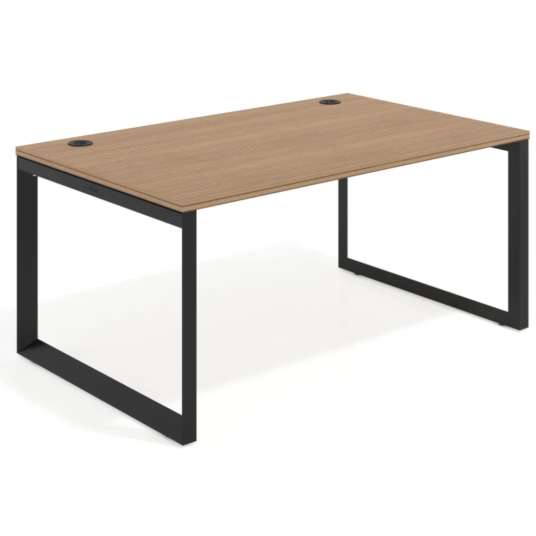 Mesa de despacho ejecutiva Delta fondo 100cm, estructura negra