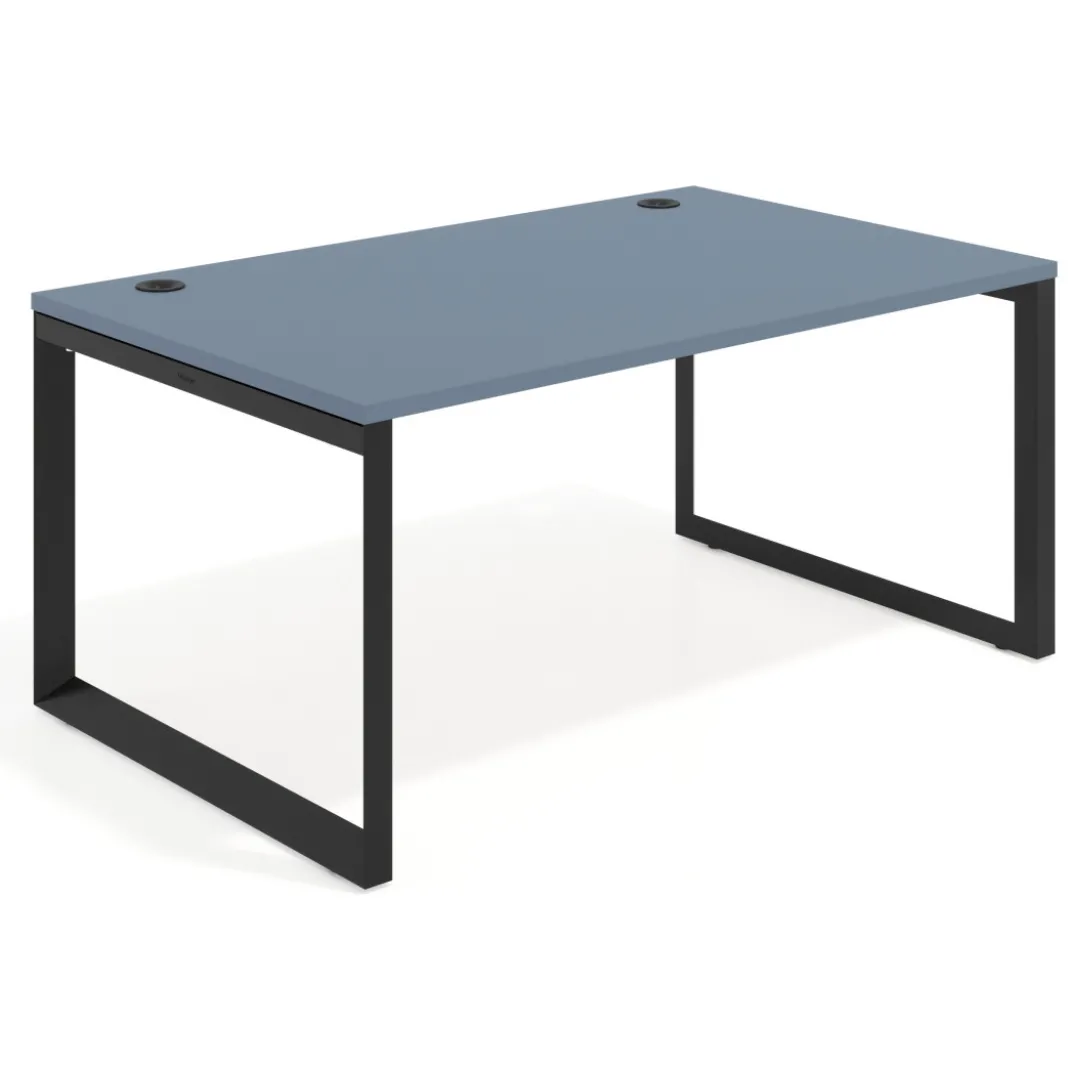 Mesa de despacho ejecutiva Delta fondo 100cm, estructura negra
