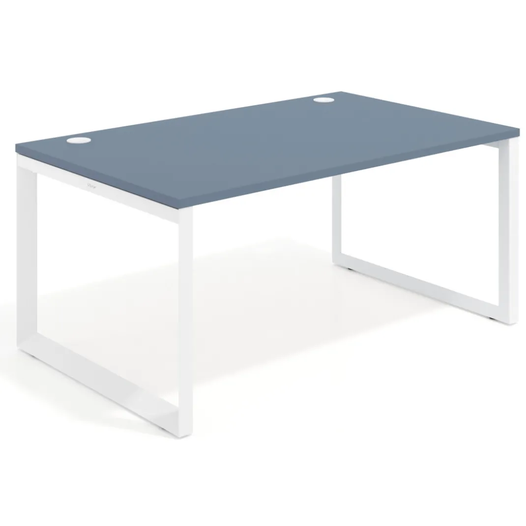 Mesa de despacho ejecutiva Delta fondo 100cm, estructura blanca