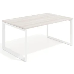 Mesa de despacho ejecutiva Delta fondo 100cm, estructura blanca