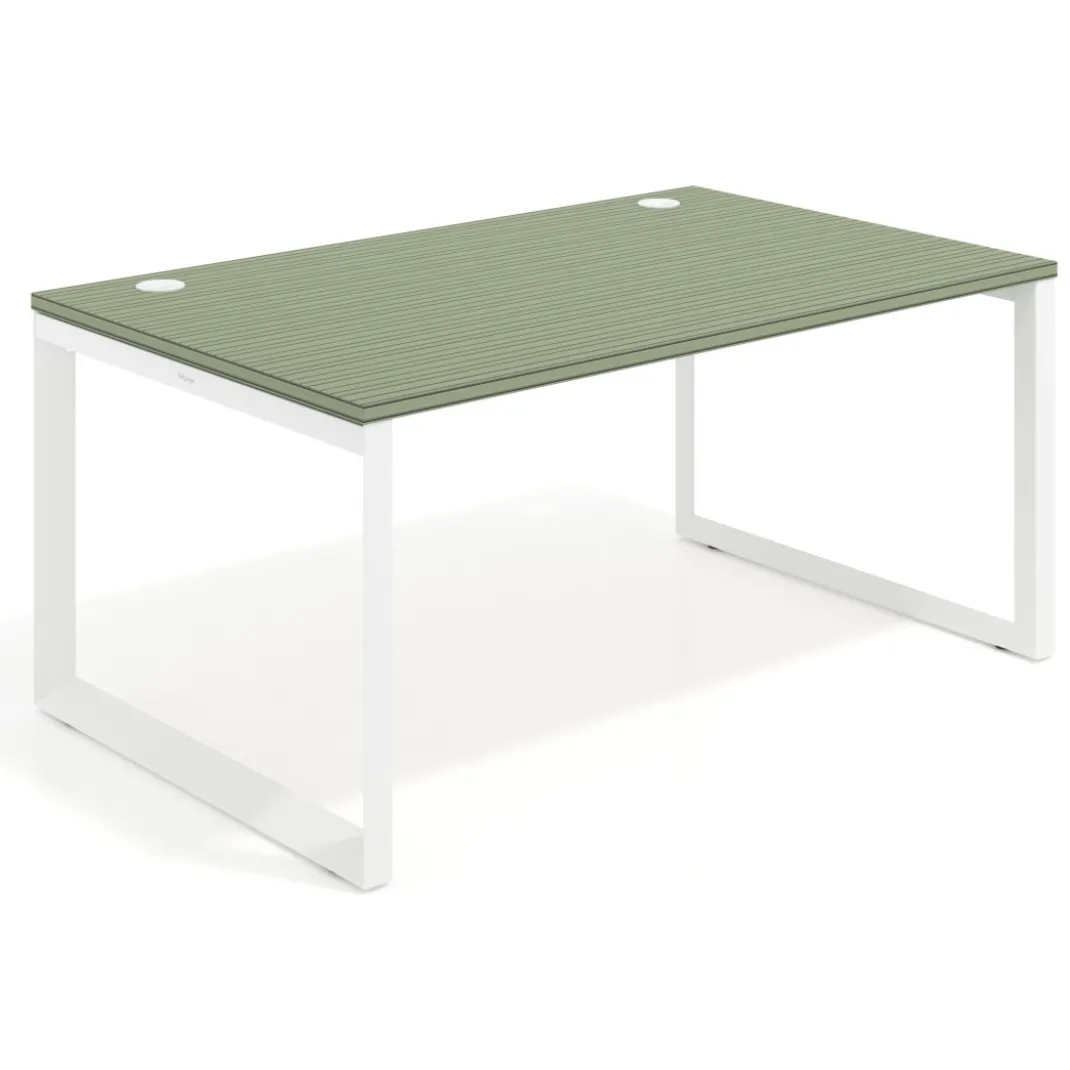 Mesa de despacho ejecutiva Delta fondo 100cm, estructura blanca