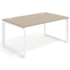 Mesa de despacho ejecutiva Delta fondo 100cm, estructura blanca