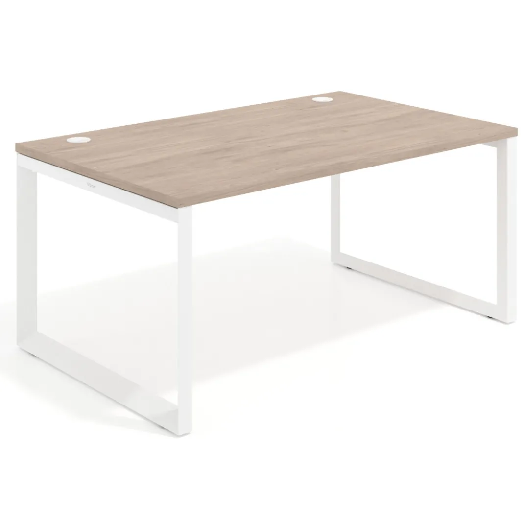 Mesa de despacho ejecutiva Delta fondo 100cm, estructura blanca
