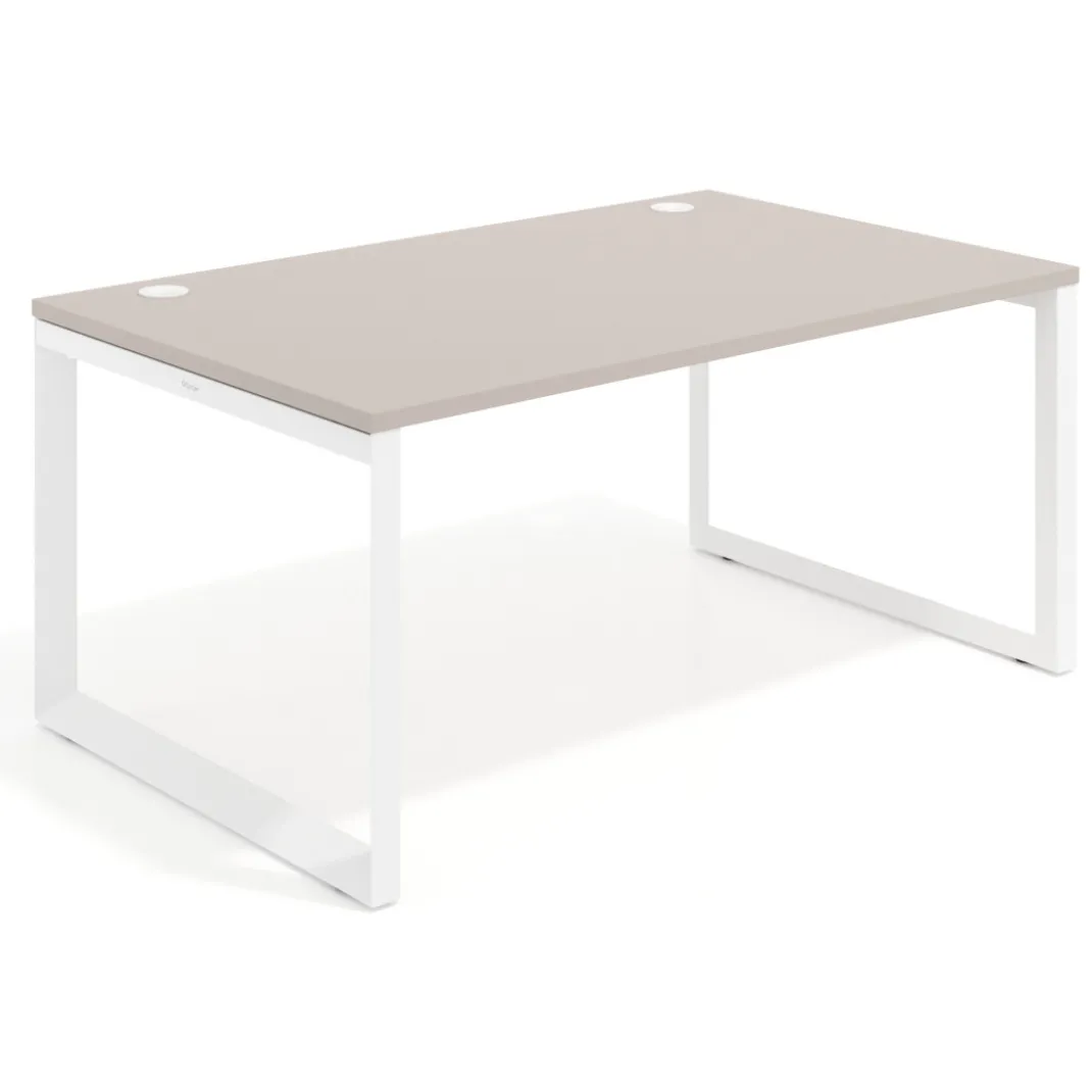Mesa de despacho ejecutiva Delta fondo 100cm, estructura blanca