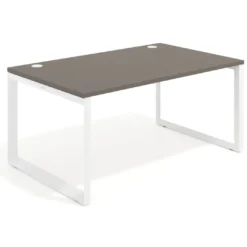 Mesa de despacho ejecutiva Delta fondo 100cm, estructura blanca