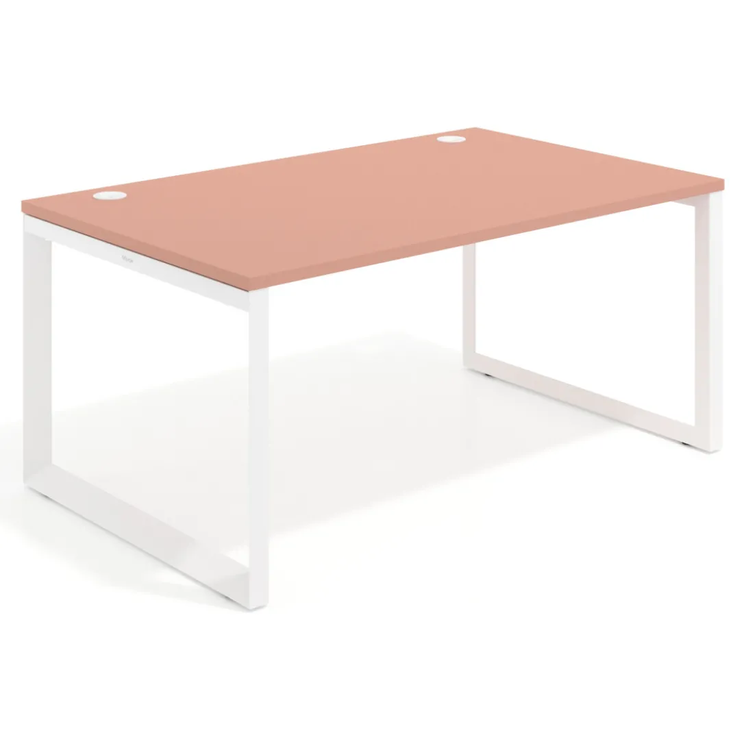 Mesa de despacho ejecutiva Delta fondo 100cm, estructura blanca