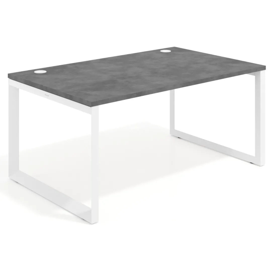 Mesa de despacho ejecutiva Delta fondo 100cm, estructura blanca