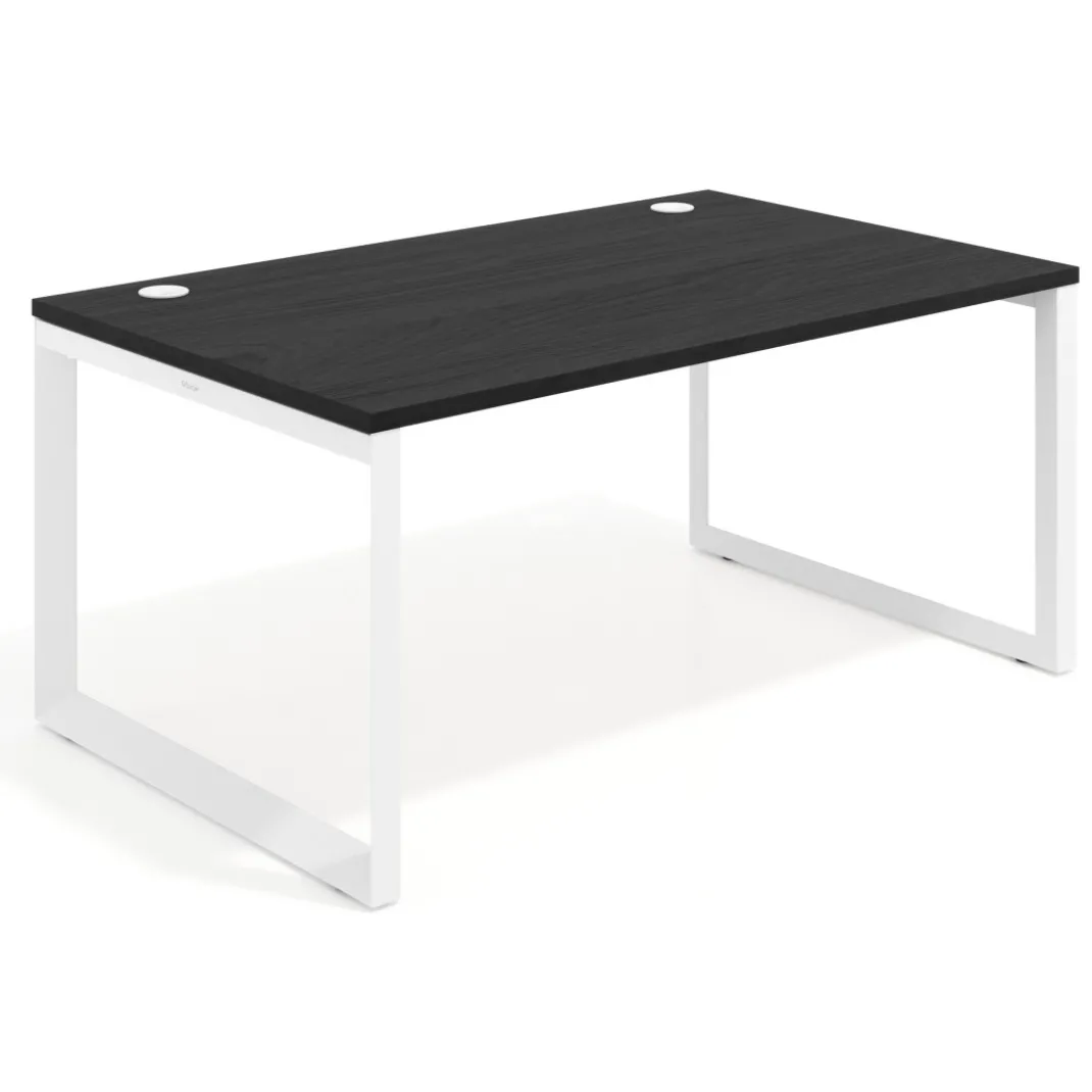Mesa de despacho ejecutiva Delta fondo 100cm, estructura blanca
