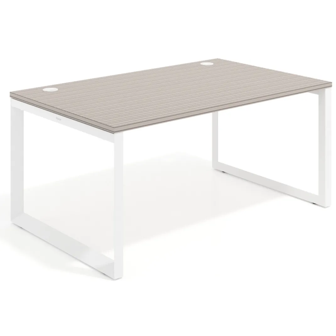 Mesa de despacho ejecutiva Delta fondo 100cm, estructura blanca