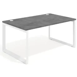 Mesa de despacho ejecutiva Delta fondo 100cm, estructura blanca