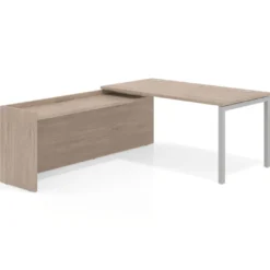 Mesa de despacho en L Kube fondo 80cm con ala WorkPlus estructura aluminio