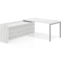 Mesa de despacho en L Kube fondo 80cm con ala WorkPlus estructura aluminio