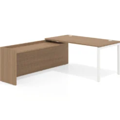 Mesa de despacho en L Kube fondo 80cm con ala WorkPlus estructura blanco