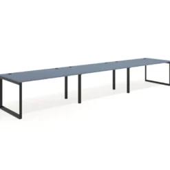 Mesa de despacho progresiva Delta triple, fondo 100cm, estructura negra