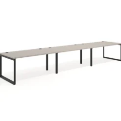 Mesa de despacho progresiva Delta triple, fondo 100cm, estructura negra