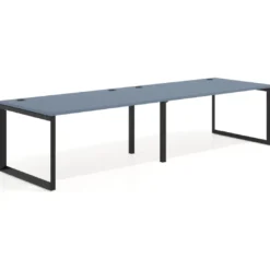 Mesa de despacho progresiva Delta doble, fondo 100cm, estructura negra