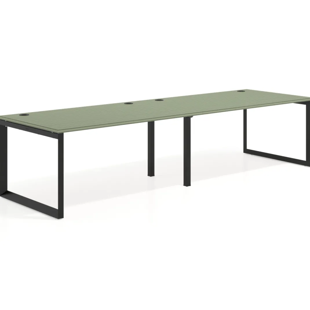 Mesa de despacho progresiva Delta doble, fondo 100cm, estructura negra