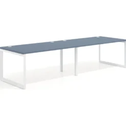 Mesa de despacho progresiva Delta doble, fondo 100cm, estructura blanca