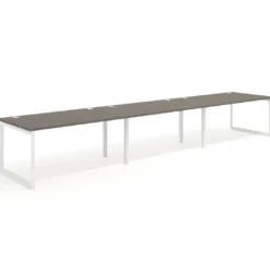 Mesa de despacho progresiva Delta triple, fondo 100cm, estructura blanca