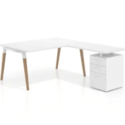 Mesa de dirección con cajones Arki fondo 100cm, frontales de melamina