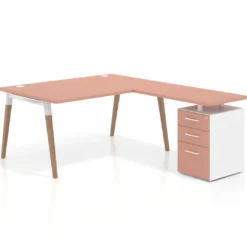 Mesa de dirección con cajones Arki fondo 100cm, frontales de melamina