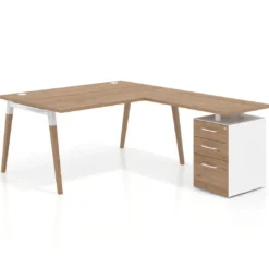 Mesa de dirección con cajones Arki fondo 100cm, frontales de melamina