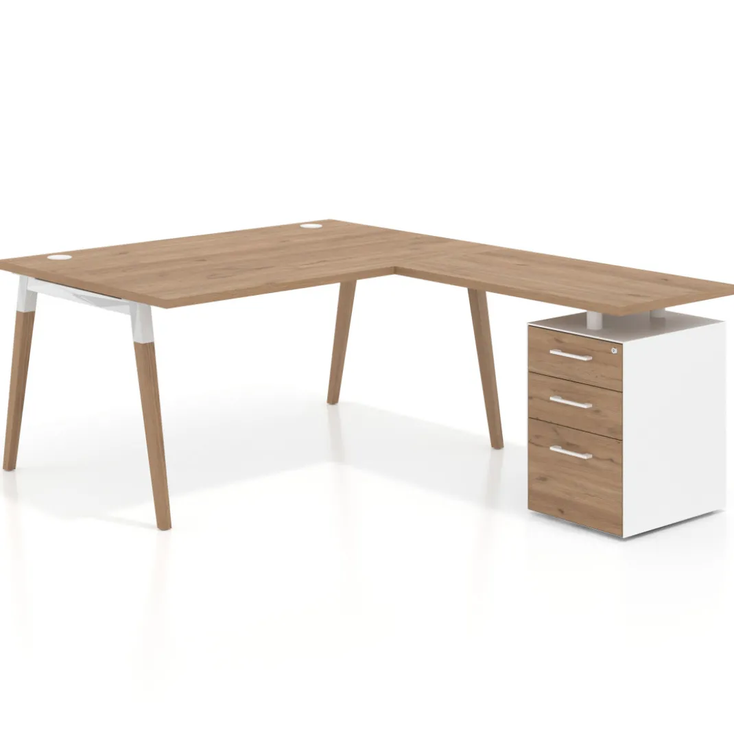 Mesa de dirección con cajones Arki fondo 100cm, frontales de melamina