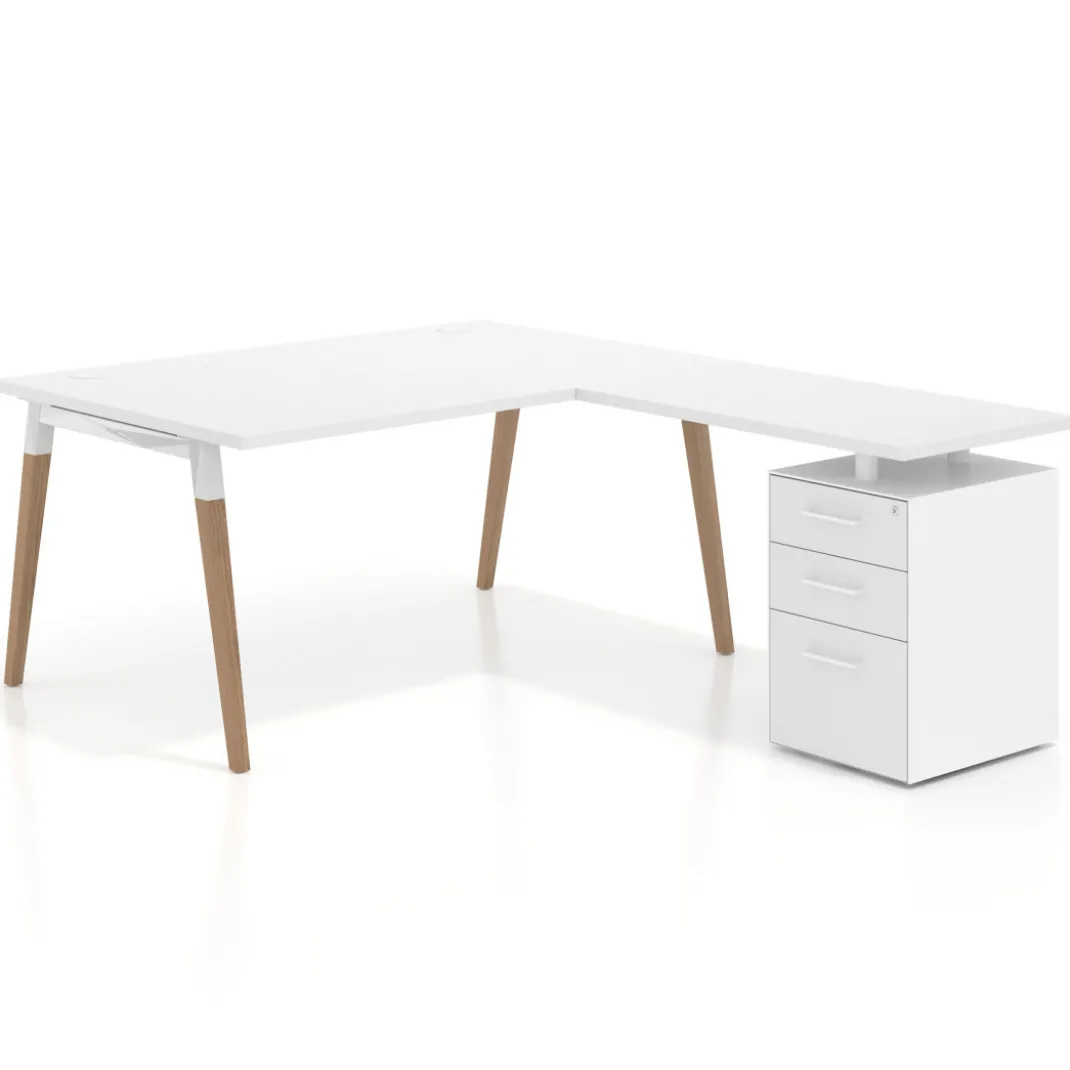 Mesa de dirección con cajones Arki fondo 100cm, frontales de melamina