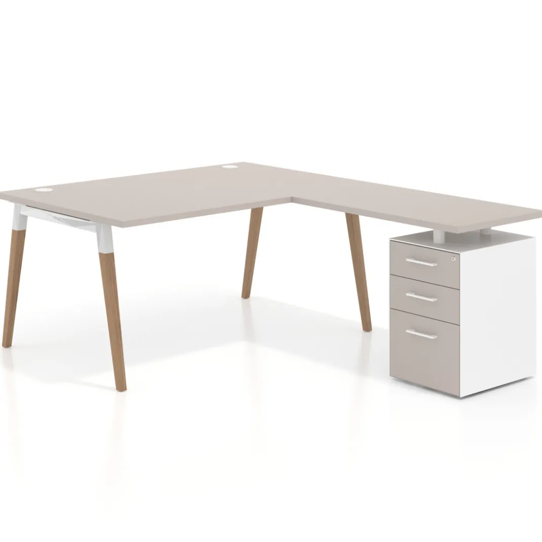 Mesa de dirección con cajones Arki fondo 100cm, frontales de melamina