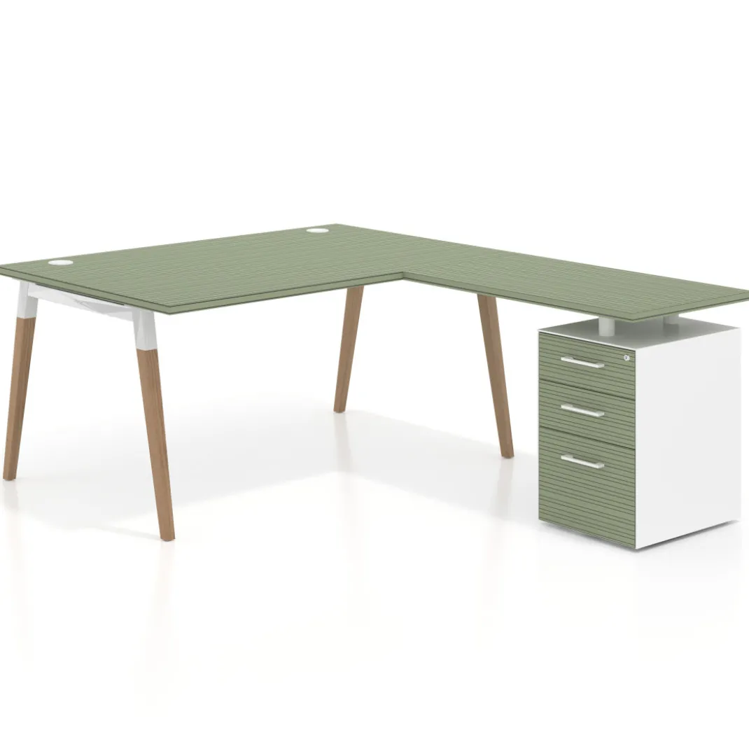 Mesa de dirección con cajones Arki fondo 100cm, frontales de melamina