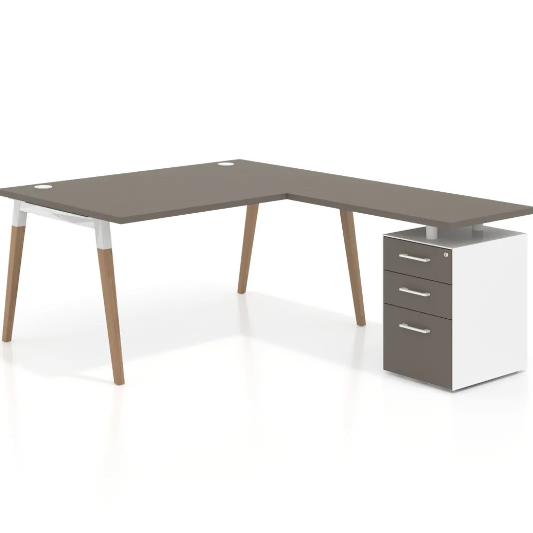 Mesa de dirección con cajones Arki fondo 100cm, frontales de melamina