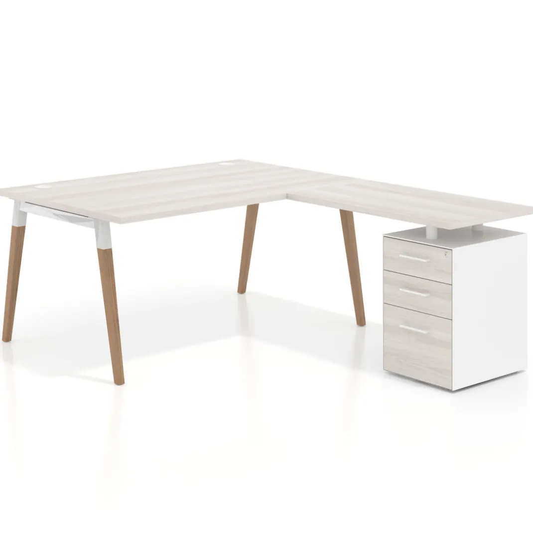 Mesa de dirección con cajones Arki fondo 100cm, frontales de melamina